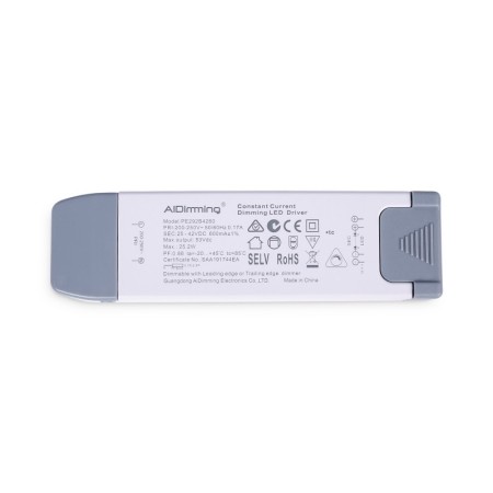 Driver LED dimmable TRIAC 25-42V DC - 600mA - 25,2W