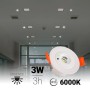 Éclairage de secours 3W Spot encastrable - Autonomie de 3h - Ø60mm