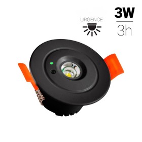 Éclairage de secours 3W Spot encastrable - Autonomie de 3h - Ø60mm