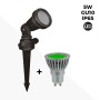 Kit Piquet de jardin + Ampoule GU10 LED 5W en vert