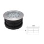 Spot LED extérieur encastrable au sol 18W 12V-DC IP67 - Blanc chaud 3000K