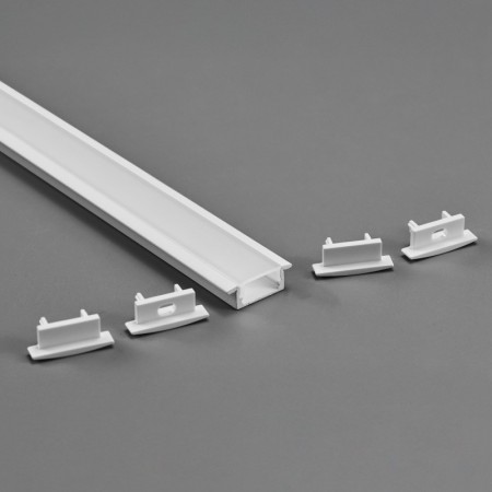 Profilé encastré pour ruban LED avec diffuseur - Kit complet - 8,5x12mm - Ruban LED ≤10mm - 2 mètres