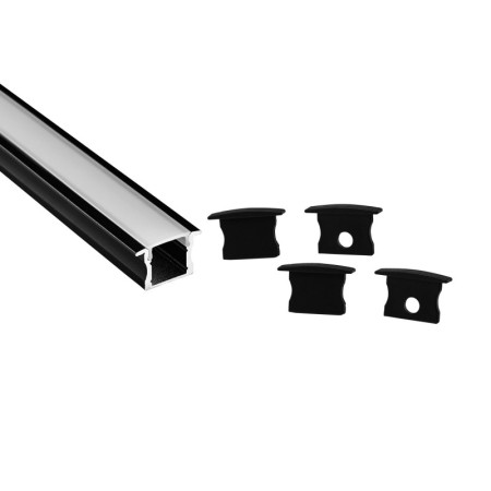 Profilé LED encastrable avec diffuseur - Kit complet - 12,2x13mm - Ruban LED ≤10mm - 2 mètres