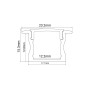 Profilé LED encastrable avec diffuseur - Kit complet - 12,2x13mm - Ruban LED ≤10mm - 2 mètres
