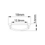 Profilé de ruban LED en saillie avec diffuseur - Kit complet - 13x5,6mm - Ruban LED ≤10mm - 2 mètres