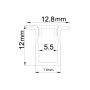 Profilé de ruban LED encastrable avec diffuseur - Kit complet - 12x8mm - Ruban LED ≤5mm - 2 mètres