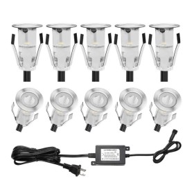 Pack de 6 balises LED encastrables escalier ou sol 0,4W 12V/CC