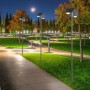 Lampadaire double solaire LED avec détecteur IP44