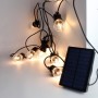 Guirlande solaire LED 8 mètres avec batterie et 10 ampoules intégrées