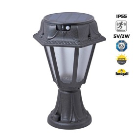 Lanterne LED sur pied solaire "MINILOT/ROSETTA" avec capteur PIR - 4000K - 2 modes de fonctionnement