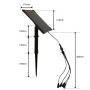 Kit de 4 spots LED sur piquet avec panneau solaire - 5W - IP66 - 3000K