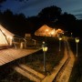 Borne LED solaire de jardin "MIZAR/ROSETTA" avec capteur PIR - 2 modes de fonctionnement - 4000K
