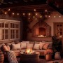 Guirlande guinguette solaire d'extérieur - 25 ampoules LED E10 - IP44 - 9,2 mètres