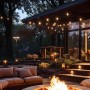 Guirlande guinguette solaire d'extérieur - 15 ampoules LED E27 à filament - IP44 - 10 mètres