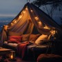 Guirlande guinguette solaire d'extérieur - 15 ampoules LED E27 à filament - IP44 - 10 mètres
