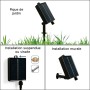 Guirlande guinguette solaire d'extérieur - 15 ampoules LED E27 à filament - IP44 - 10 mètres