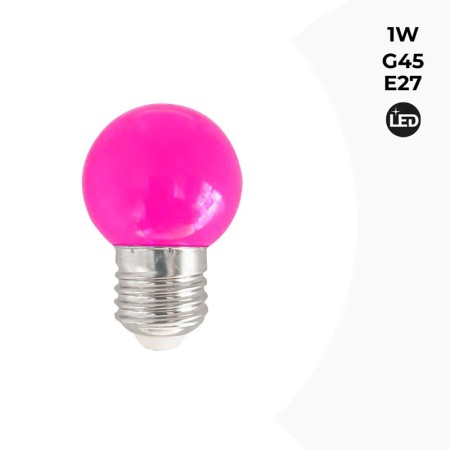 Ampoule LED E27 1W G45 Couleurs