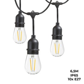 Guirlande extérieure connectable en série - IP65 - 6,5 mètres - 10 x E27