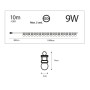 Guirlande LED 10m avec 20 ampoules Blanc Chaud 9W