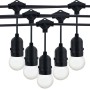 Kit guirlande lumineuse extérieure 10 mètres + 10 ampoules LED E27 1W - IP44 - Blanc chaud