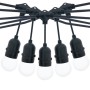 Kit guirlande lumineuse extérieure 10 mètres + 10 ampoules LED E27 1W - IP44 - Blanc chaud