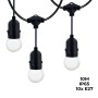 Kit guirlande lumineuse extérieure 10 mètres + 10 ampoules LED E27 1W - IP44 - Blanc chaud