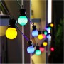 Guirlande LED avec câble noir 10 ampoules LED multicolores - 8 mètres