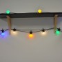Guirlande LED avec câble noir 10 ampoules LED multicolores - 8 mètres