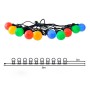 Guirlande LED avec câble noir 10 ampoules LED multicolores - 8 mètres