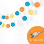Guirlande LED boule lumineuse 3 mètres IP44 Prise USB