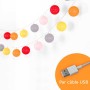 Guirlande LED boule lumineuse 3 mètres IP44 Prise USB