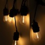 Kit guirlande lumineuse extérieure 11,5 mètres + 10 ampoules LED E27 filament 1W - IP44 - Blanc chaud
