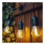 Kit guirlande lumineuse extérieure 11,5 mètres + 10 ampoules LED E27 filament 1W - IP44 - Blanc chaud