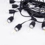 Kit guirlande lumineuse extérieure 11,5 mètres + 10 ampoules LED E27 à filament 1W - IP44 - Ambre