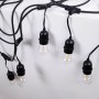 Kit guirlande lumineuse extérieure 11,5 mètres + 10 ampoules LED E27 à filament 1W - IP44 - Ambre