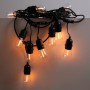 Kit guirlande lumineuse extérieure 11,5 mètres + 10 ampoules LED E27 à filament 1W - IP44 - Ambre