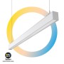 Luminaire linéaire LED CCT réglable de 3000-5000ºK de surface / suspendu - 40W - Puissance réglable - 120cm