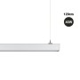 Luminaire linéaire LED CCT réglable de 3000-5000ºK de surface / suspendu - 40W - Puissance réglable - 120cm