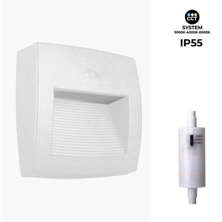 Balise LED en saillie FUMAGALLI LORENZA avec ampoule R7S - CCT réglable sur 3 températures différentes de 2700-6500ºK - 4W