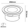 Spot LED encastrable au sol 0.5W 12V-DC IP67 - 60x29,5mm