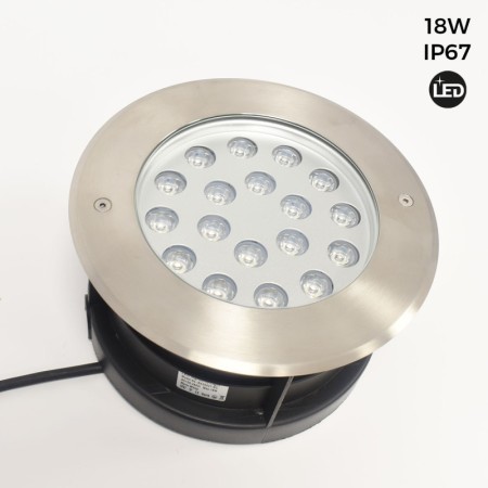 Balise LED encastrable au sol 18W - Blanc chaud 3000K - Ø21cm- IP67 - 220v
