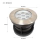 Balise LED encastrable au sol 7W - Blanc chaud 3000K - Ø15cm- IP67 - 220v