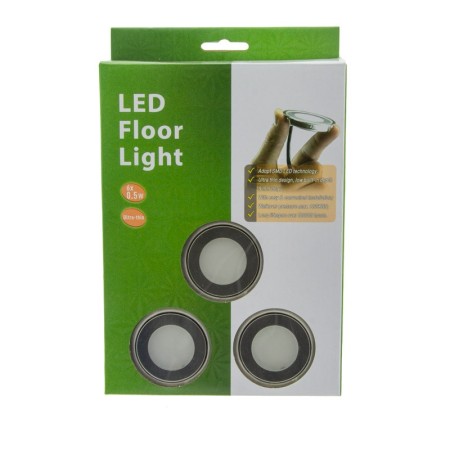 Pack de 6 spots LED encastrables au sol Ø58x9mm 0,5W 12V-DC IP67
