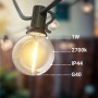 Guirlande guinguette solaire d'extérieur - 25 ampoules LED E10 - IP44 - 9,2 mètres