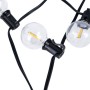 Guirlande guinguette solaire d'extérieur - 25 ampoules LED E10 - IP44 - 9,2 mètres