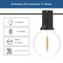 Guirlande guinguette solaire d'extérieur - 25 ampoules LED E10 - IP44 - 9,2 mètres