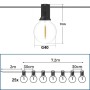 Guirlande guinguette solaire d'extérieur - 25 ampoules LED E10 - IP44 - 9,2 mètres