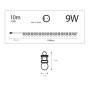 Guirlande LED 10m avec 20 ampoules Blanc Chaud 9W