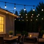 Kit guirlande lumineuse extérieure 10 mètres + 10 ampoules LED E27 1W - IP44 - Blanc chaud