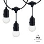 Kit guirlande lumineuse extérieure 10 mètres + 10 ampoules LED E27 1W - IP44 - Blanc chaud